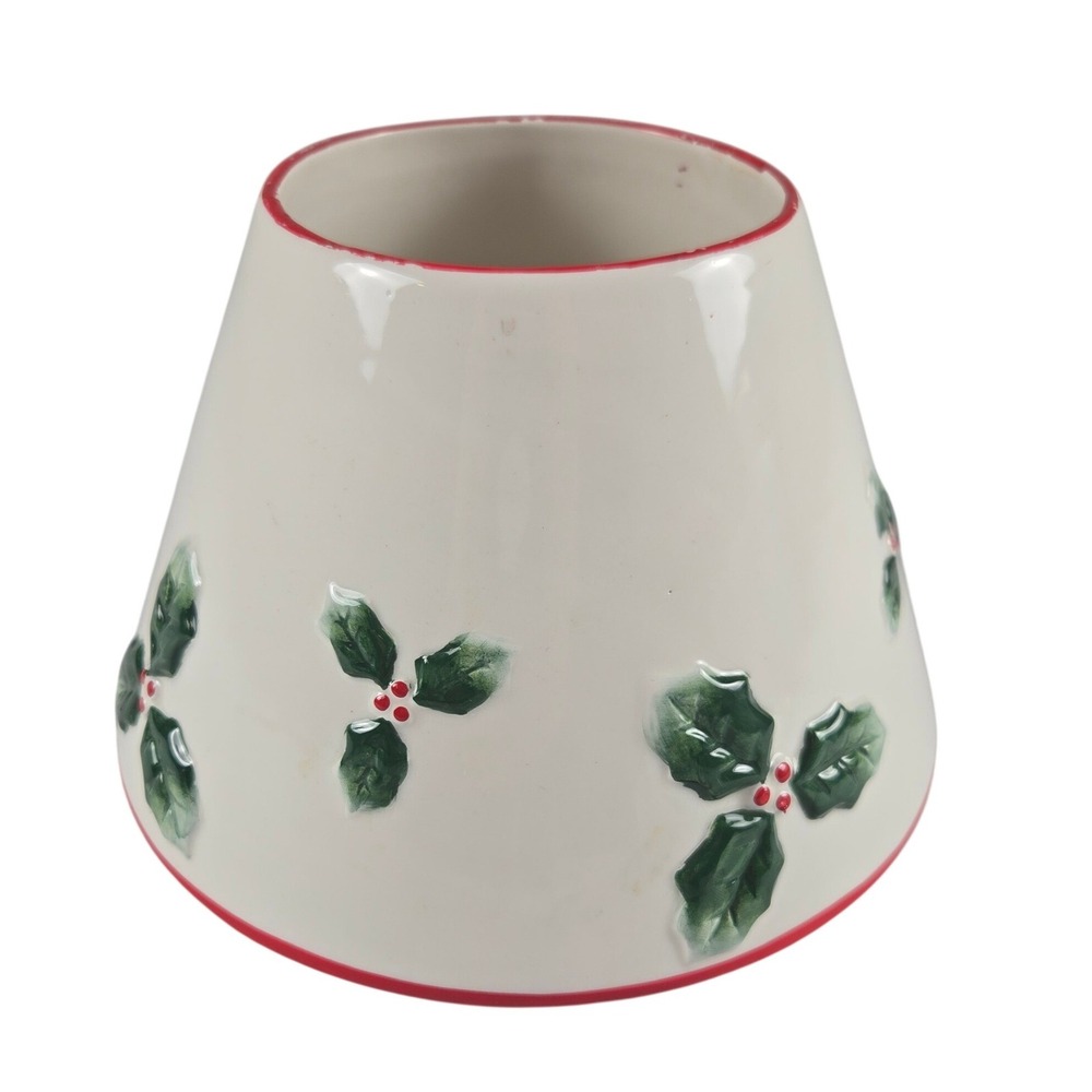 ankee Candle Holly Ceramic Candle Shade Christmas Jar Candle Topper Holiday